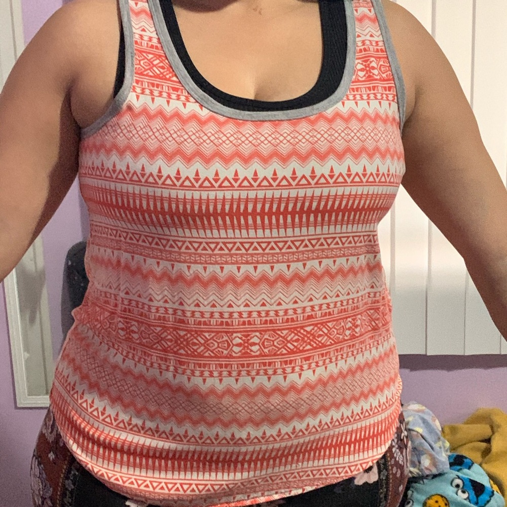 Orange/pinkish muscle tee